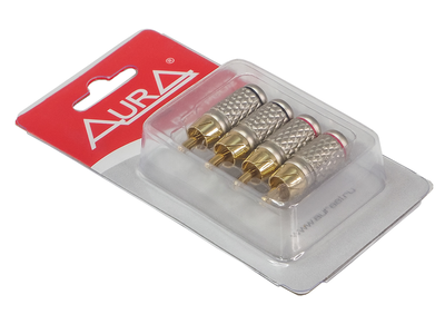 RCA разъем Aura RCA-P602, 6 мм вход, 4 шт.