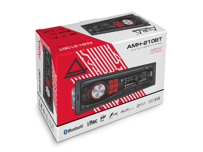 Автомагнитола Aura AMH-210BT USB, красная