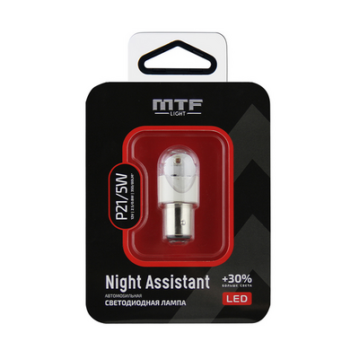 Светодиодная лампа MTF Night Assistant P21/5W, красный свет (NP21/5WR)