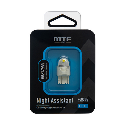Светодиодная лампа MTF Night Assistant W21/5W, белый свет (NW21/5WW)