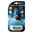 Галогенная лампа CELEN H11 43211 SPB 12V 55W Halogen Sapphire (синяя) + 35% Long life, UV-stop, + перчатка