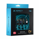 Межблочный кабель ASPECT RCA-CL4.5, Cyan Line, витая пара, бескислородная медь (OFC), 1 экран, 4RCA-4RCA, 5м