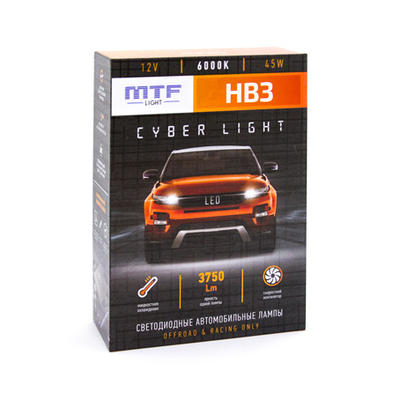 Светодиодная лампа головного света MTF CYBER LIGHT HB3(9005) 6000K (DPB3K6), пара
