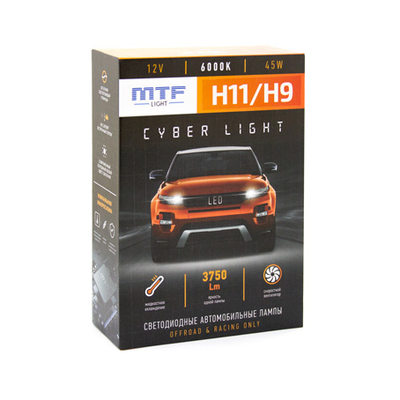 Светодиодная лампа головного света MTF CYBER LIGHT H11/H9 6000K (DP11K6), пара