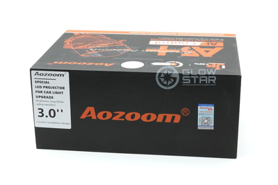 Светодиодная BI-LED линза AOZOOM A5+ Bi-Led 2020, 3.0 дюйма, 35w, 9-16v, крепление 3R и винтом, пара