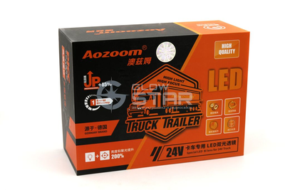 Светодиодная BI-LED линза AOZOOM Truck Trailer (2023), 24 вольта, 3.0 дюйма, под рамку Hella 3R, пара