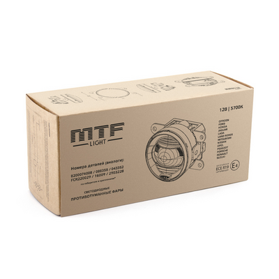 Противотуманные фары MTF светодиодные универсальные, линза, 12В, 5700К, 10Вт (FL10WW)