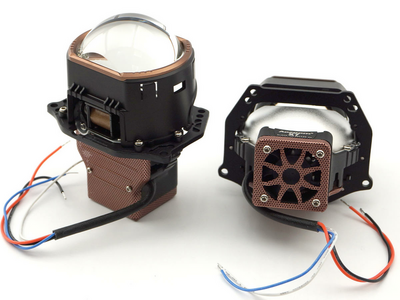 Светодиодная BI-LED линза AOZOOM X7 2025 (прямоугольные) 3.0 дюйма, 2 чипа, 5500K, 12V, 55W/63W крепление 3R (к