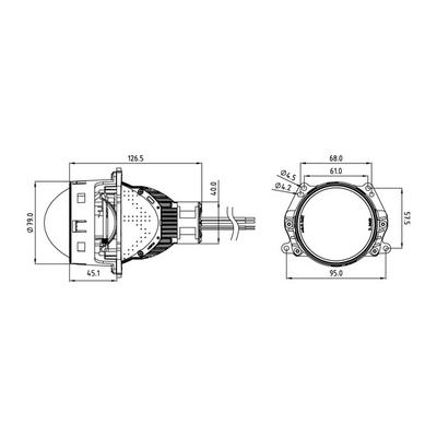 Светодиодная BI-LED линза MTF Light серия DIGITAL LIGHT, ближний/дальний, 12В, 58\65Вт, 3000-7000К, управление смартфоном, пульт ДУ, 3", к-кт.