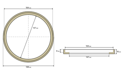 Проставочные кольца Aura ALPHA RSM-16UT Кольца проставочные 16 см. МДФ 16мм утопл. 20x20x4