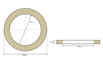 Проставочные кольца Aura ALPHA RSF-1315 Кольца проставочные 13 см. Фанера 15мм