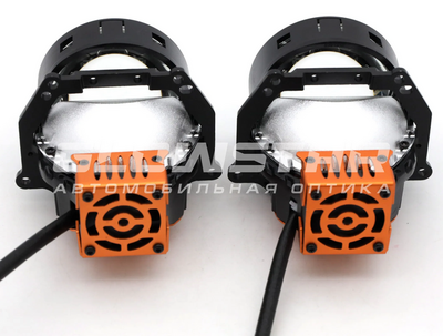 Светодиодная BI-LED линза AOZOOM K8 2025 3.0 дюйма, 2 чипа, 5500K, 12V, 52W/73W, крепление 3R (комплект, 2шт) (K8)