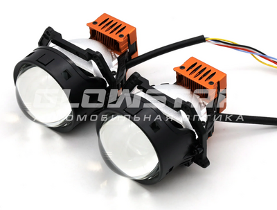 Светодиодная BI-LED линза AOZOOM K8 2025 3.0 дюйма, 2 чипа, 5500K, 12V, 52W/73W, крепление 3R (комплект, 2шт) (K8)