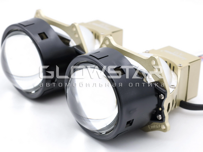 Светодиодная BI-LED линза AOZOOM A9 Original Восходящее солнце 3.0 дюйма, 2 чипа, 5500K, 12V, 50W/58W,крепление 3R (комплект, 2шт) (A9)