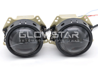 Светодиодная BI-LED линза AOZOOM A9 Original Восходящее солнце 3.0 дюйма, 2 чипа, 5500K, 12V, 50W/58W,крепление 3R (комплект, 2шт) (A9)