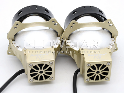 Светодиодная BI-LED линза AOZOOM A9 Original Восходящее солнце 3.0 дюйма, 2 чипа, 5500K, 12V, 50W/58W,крепление 3R (комплект, 2шт) (A9)