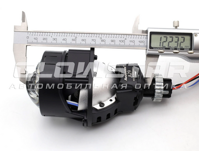 Светодиодная BI-LED линза AOZOOM A29 2025 2.5 дюйма, 4 чипа, 5500K, 12V, 37W/64W, съемное гаечное крепление (комплект, 2шт) (A29)