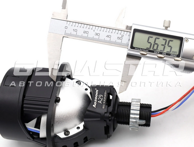Светодиодная BI-LED линза AOZOOM A29 2025 2.5 дюйма, 4 чипа, 5500K, 12V, 37W/64W, съемное гаечное крепление (комплект, 2шт) (A29)