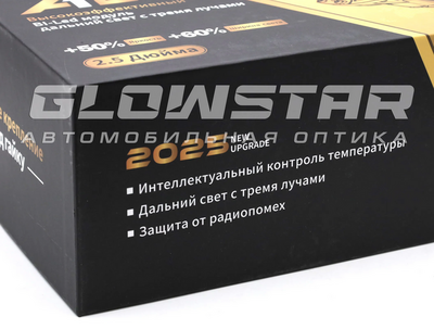 Светодиодная BI-LED линза AOZOOM A29 2025 2.5 дюйма, 4 чипа, 5500K, 12V, 37W/64W, съемное гаечное крепление (комплект, 2шт) (A29)