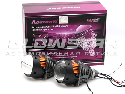 Светодиодная BI-LED линза AOZOOM K9 2025 3.0 дюйма, 2 чипа, 5500K, 12V, 65W/73W, крепление 3R и съемное гаечное (K9)