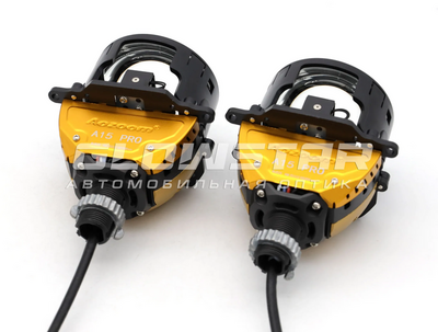 Светодиодная BI-LED линза AOZOOM A15 PRO 4300K 2026, 3.0 дюйма, 2 чипа, 12V, 58W/65W, крепление 3R и съемное гаечное (комплект, 2шт) (A15PRO-4300K)