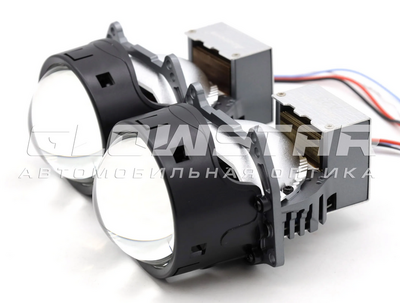 Светодиодная BI-LED линза AOZOOM A25 2025 3.0 дюйма, 2 чипа, 5500K, 12V, 66W/75W, крепление 3R (комплект, 2шт) (A25)