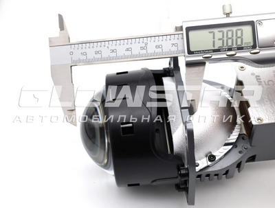 Светодиодная BI-LED линза AOZOOM A25 2025 3.0 дюйма, 2 чипа, 5500K, 12V, 66W/75W, крепление 3R (комплект, 2шт) (A25)