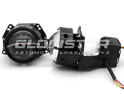 Светодиодная BI-LED линза AOZOOM K3 Dragon Knight New DK200 (III поколение) 3.0 дюйма, 2 чипа, 5500K, 12V, 50W/60W, крепление 3R (комплект, 2шт)