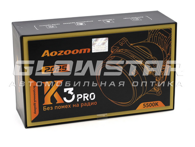 Светодиодная BI-LED линза AOZOOM Билед модули Aozoom K3 Pro 2025 Dragon Knight New (новое поколение) 3.0 дюйма, 2 чипа, 5500K, 12V, 50W/60W, крепление 3R (комплект, 2шт) (K3Pro)