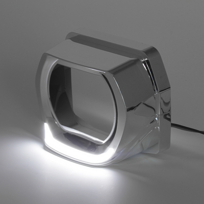 Маска для би-линз MTF G-STYLE для Bi-LED линз с подсветкой белой 3" скос, хром. 2шт. (MK7WC)