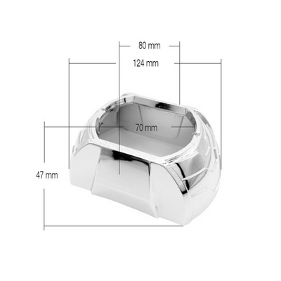 Маска для би-линз MTF Маски MTF Light №01S для Bi-LED линз 3" под прямоугольные линзы,  хром. 2шт. (MK01SC)