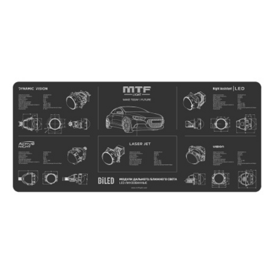 Коврик для ретрофита MTF к черный BiLED для верстака, мягкий, 90x40cm