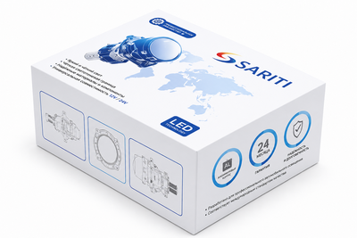 Светодиодная BI-LED линза Sariti S7 3.0 дюйма, 2 чипа, 5500K, 12V, 49W/58W, крепление 3R и съемное гаечное (пара)