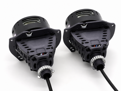 Светодиодная BI-LED линза Sariti S1 Plus 2025 3.0 дюйма, 2 чипа, 5500K, 12V, 53W/61W, крепление 3R и съемное гаечное (пара)