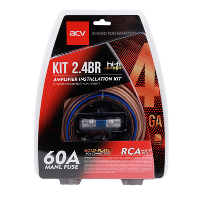 Комплект проводов ACV  KIT 2.4BR (2-кан усил-ля 4AWG)