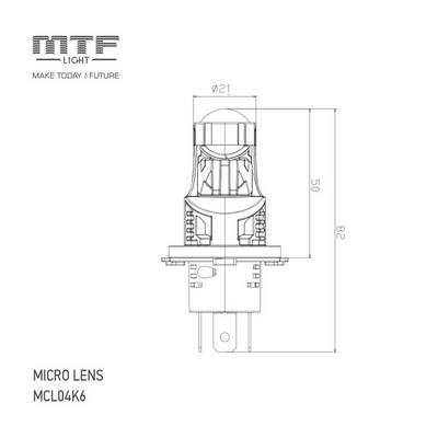 Светодиодная лампа головного света MTF MicroLENS H4/H19 V2 (MCL04K6)