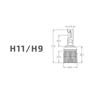 Светодиодная лампа головного света MTF серия RETROFIT LED, H11/H8/H9/H16, 30W, 2750lm, 3500K, кулер, к-кт. RT11K4