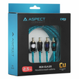 Межблочные кабели ASPECT RCA-CL4.25, Cyan Line, витая пара, бескислородная медь (OFC), 1 экран, 4RCA-4RCA, 2.5м