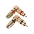 RCA разъем ACV  RCA-65UD, угловой, для кабеля сечением 6 мм, в упаковке 5 пар, длинный