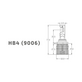Светодиодная лампа головного света MTF DYNAMIC VISION LED, HB4(9006), 30W, 2500lm, 5500K, кулер, 2шт.
