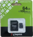 Карта памяти Kingston MicroSDXC 64 Gb class SDCS3/64GB 100Mb/s